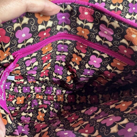 VERA BRADLEY Medium Flap Crossbody Messenger Bag Fuchsia Vivid Pink Quilted Poly - Picture 9 of 9